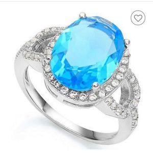 Blue Topaz S925 Cocktail Ring, Size 6